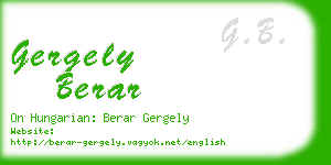 gergely berar business card
